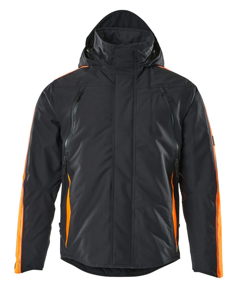 15035-222-01014 Winterjas - donkermarine/hi-vis oranje