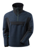 17005-309-01009 Veste tricot demi-zippé - Marine foncé/Noir