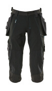 17049-311-09 Driekwart broek met spijkerzakken - zwart