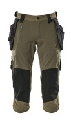 17049-311-09 Driekwart broek met spijkerzakken - zwart
