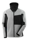 17105-309-0809 Veste tricot zippé - Gris chiné/Noir