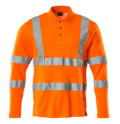 18283-995-14 Poloshirt, met lange mouwen - hi-vis oranje