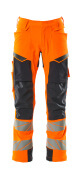 19079-511-14010 Pantalon avec poches genouillères - Hi-vis orange/Marine foncé