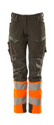 19178-511-01014 Pantalon avec poches genouillères - Marine foncé/Hi-vis orange