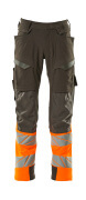 19179-511-01014 Pantalon avec poches genouillères - Marine foncé/Hi-vis orange