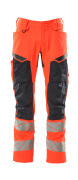 19579-236-14010 Pantalon avec poches genouillères - Hi-vis Orange/Marine foncé