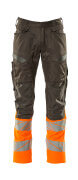 19679-236-01014 Pantalon avec poches genouillères - Marine foncé/Hi-vis orange