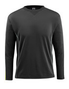 50128-933-0917 T-shirt, met lange mouwen - zwart/hi-vis geel